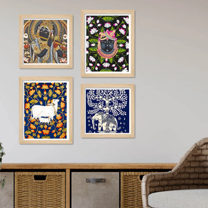 Traditional Indian Wall Art Frame Set of 4