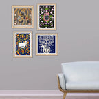 Traditional Indian Wall Art Frame Set of 4