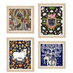 Traditional Indian Wall Art Frame Set of 4