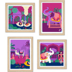 Traditional Indian Wall Art Frame Set of 4