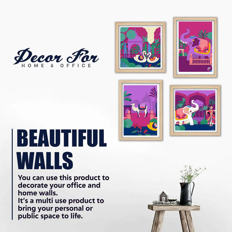 Traditional Indian Wall Art Frame Set of 4