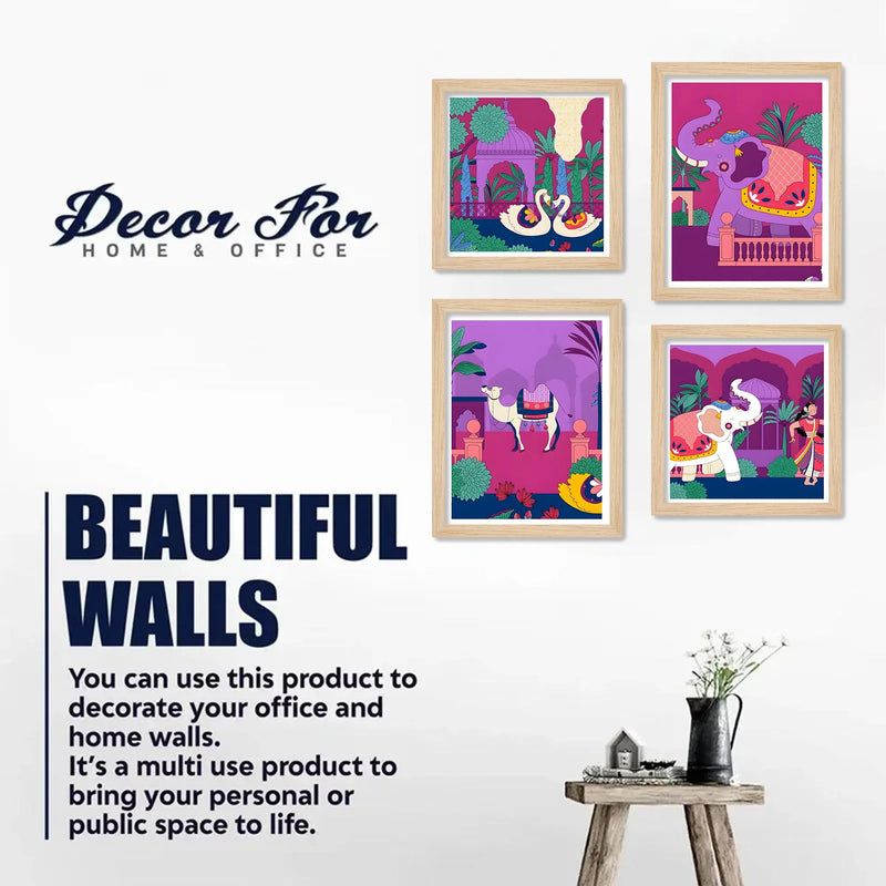 Traditional Indian Wall Art Frame Set of 4