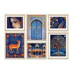 Traditional Indian Wall Art Frame Set of 6