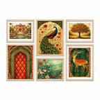 Traditional Indian Wall Art Frame Set of 6