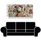 Traditional Indian Woman Floral Relief 3D Effect Canvas Wall Painting