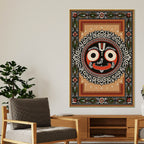 Traditional Jagannath Canvas Painting for Spiritual Living Room Decor