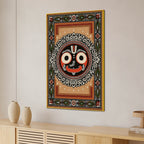 Traditional Jagannath Canvas Painting for Spiritual Living Room Decor
