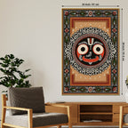 Traditional Jagannath Canvas Painting for Spiritual Living Room Decor