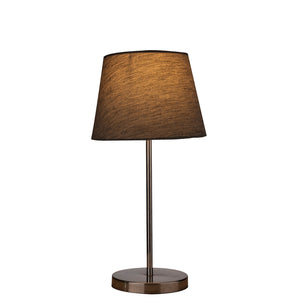 Traditional Jute Grey Color Shade Table Lamp with Silver Finish Base