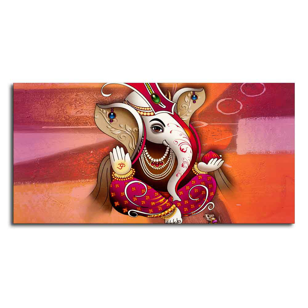 Traditional Lord Ganesh Canvas Wall Painting