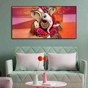 Traditional Lord Ganesh Canvas Wall Painting