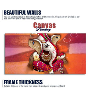 Traditional Lord Ganesh Canvas Wall Painting