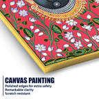 Traditional Lord Shrinath Ji Folk Art Canvas Wall Painting