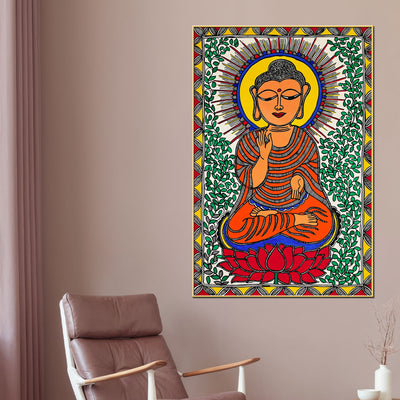 traditional-madhubani-buddha-canvas-painting