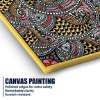 Traditional Madhubani Canvas Painting for Living Room Wall Decor