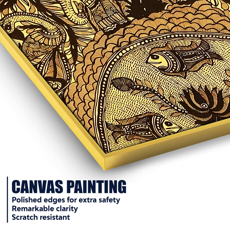 Traditional Madhubani Canvas Painting for Wall Decor