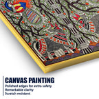 Traditional Madhubani Canvas Painting for Wall Decoration