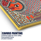 Traditional Madhubani Devi Canvas Painting for Ethnic Indian Wall Decor