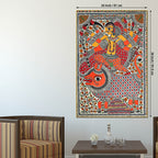 Traditional Madhubani Devi Canvas Painting for Ethnic Indian Wall Decor