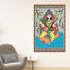 Traditional Madhubani Goddess Saraswati Canvas Painting