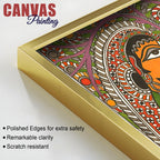 Traditional Madhubani Radha Krishna Canvas Wall Painting for Home Decor