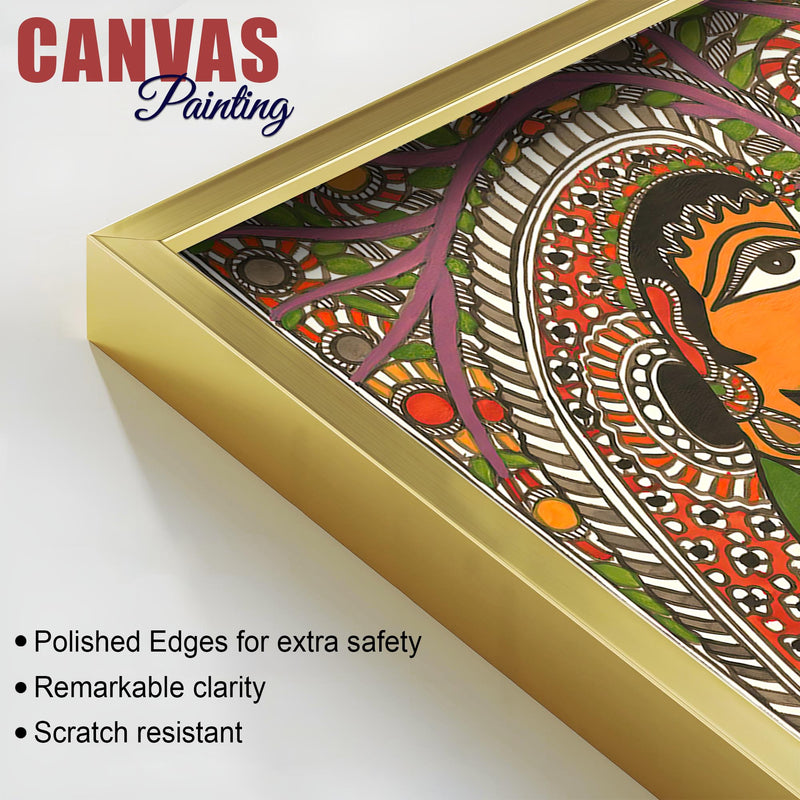 Traditional Madhubani Radha Krishna Canvas Wall Painting for Home Decor