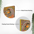 Traditional Madhubani Radha Krishna Canvas Wall Painting for Home Decor