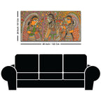 Traditional Madhubani Radha Krishna Canvas Wall Painting for Home Decor