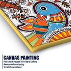 Traditional Madhubani Sun Canvas Painting | Home Wall Art