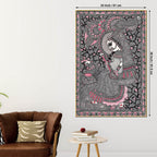 Traditional Madhubani Woman Canvas Painting