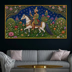 Traditional Mughal King Floating Frame Crystal Wall Painting