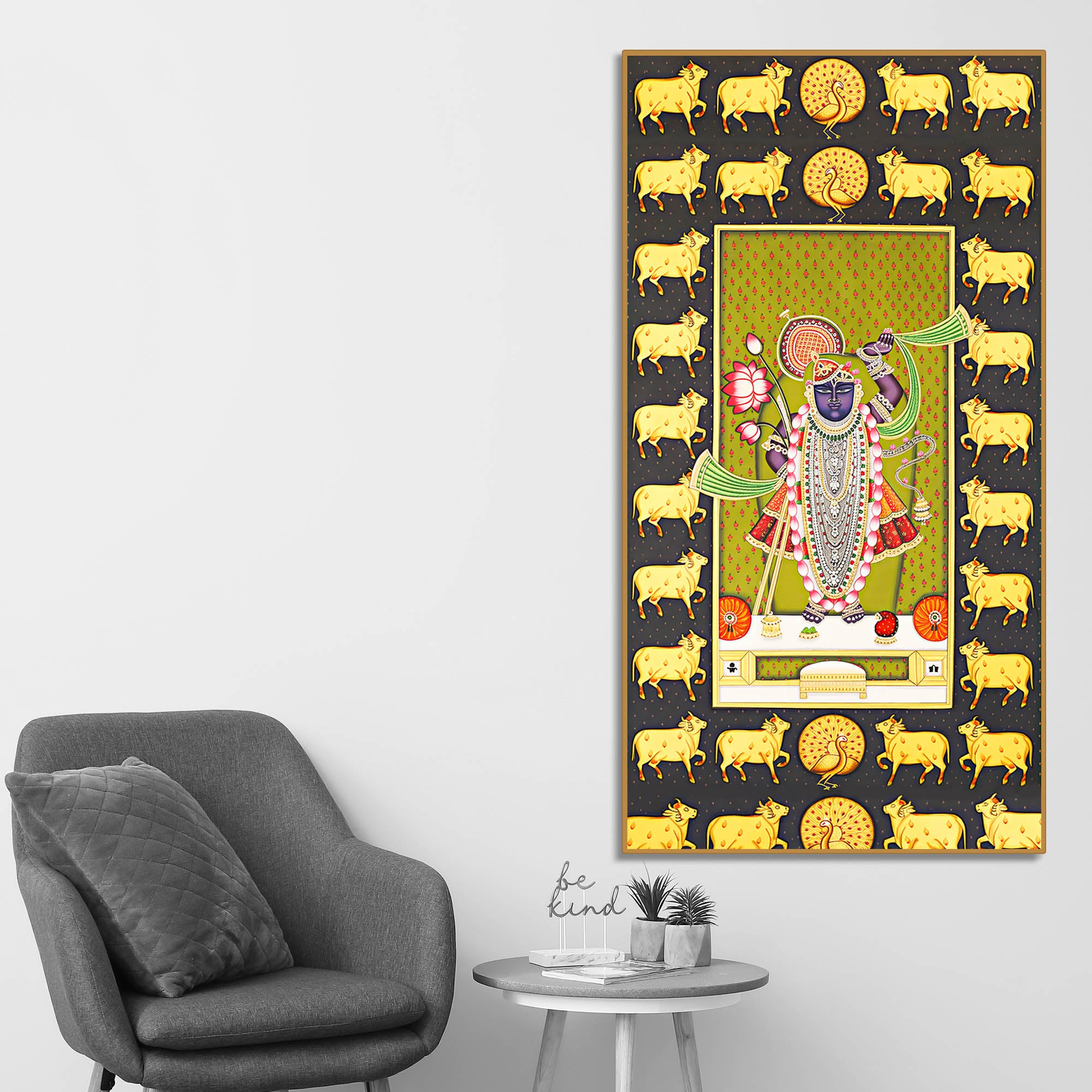 Traditional Nathdwara Shreenathji Canvas Wall Painting | Festive Home Decor