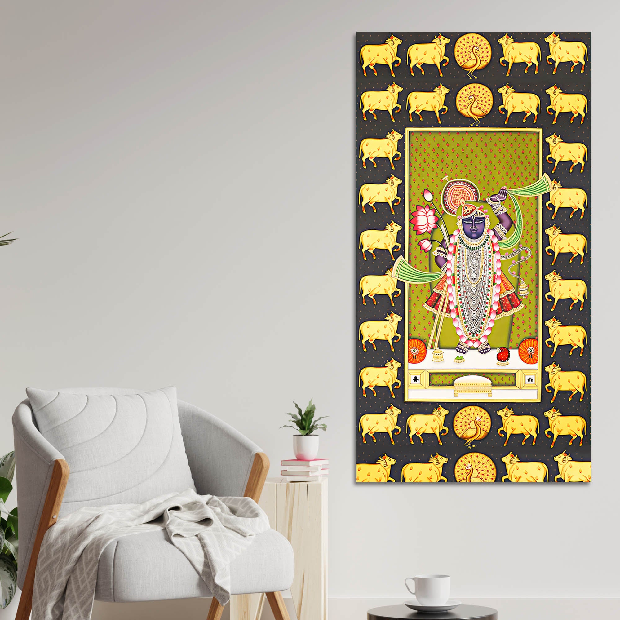 Traditional Nathdwara Shreenathji Canvas Wall Painting | Festive Home Decor