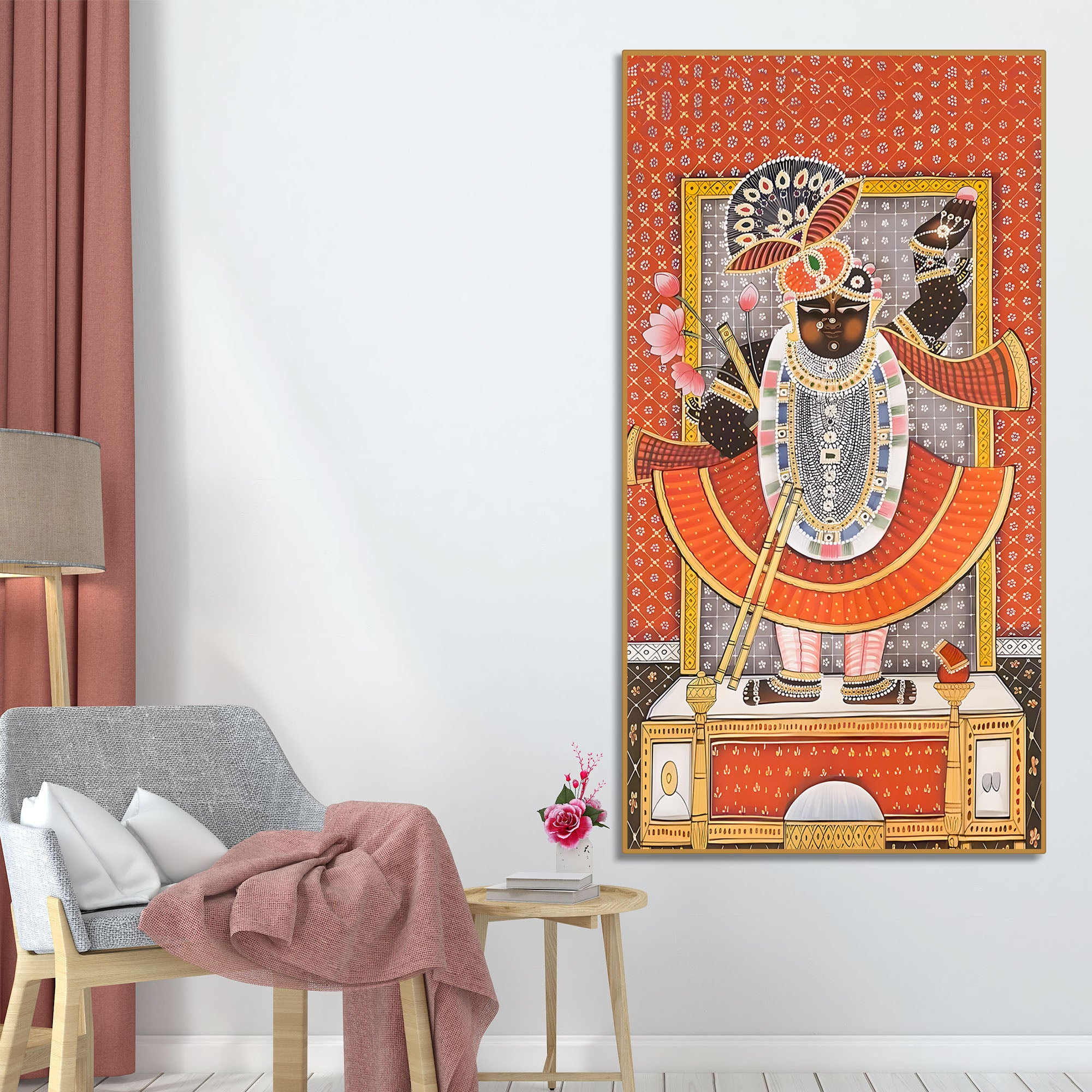 Traditional Nathdwara Shrinathji Canvas Painting | Indian Devotional Wall Art