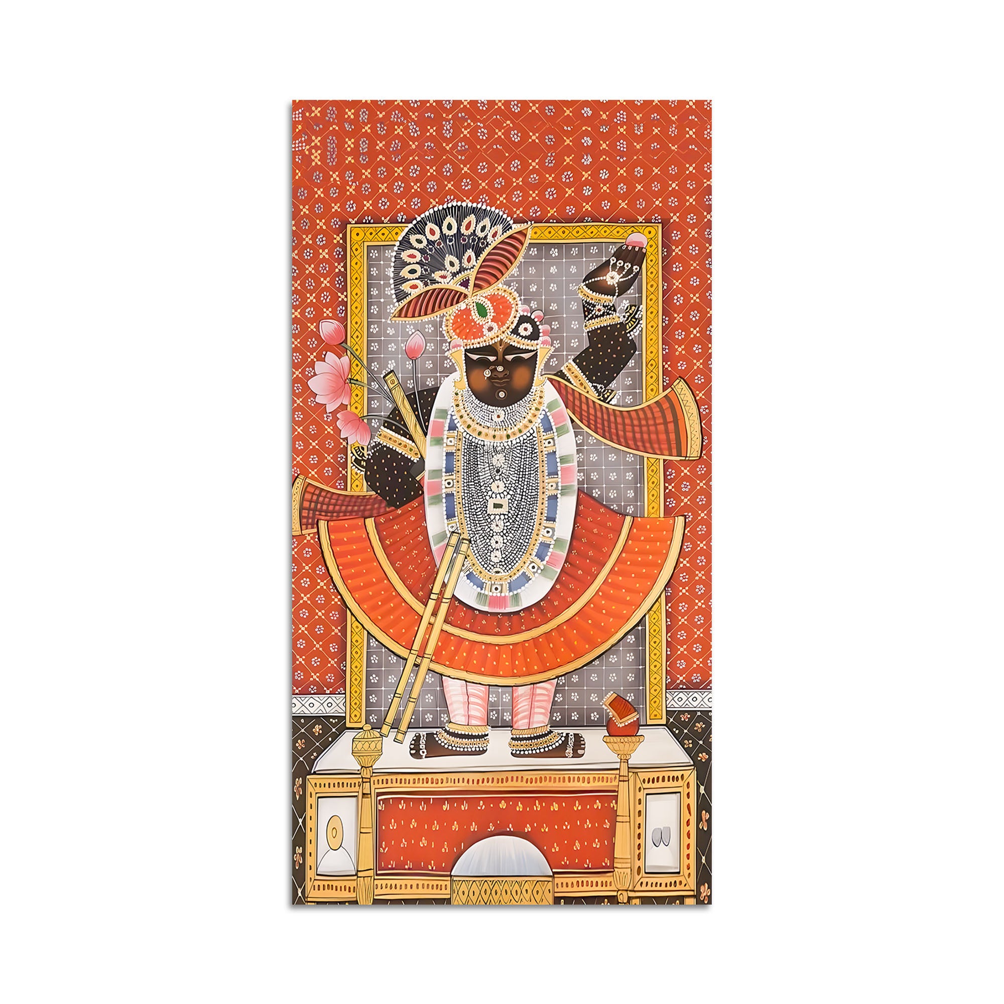 Traditional Nathdwara Shrinathji Canvas Painting | Indian Devotional Wall Art