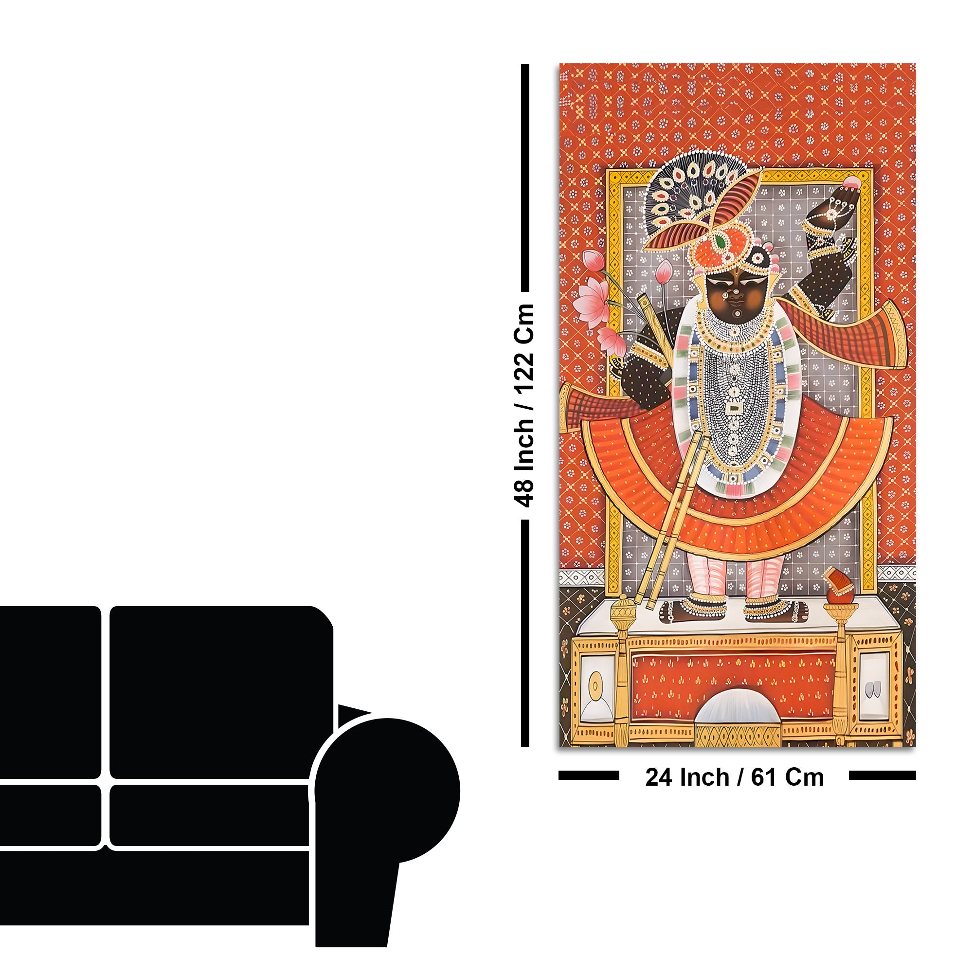 Traditional Nathdwara Shrinathji Canvas Painting | Indian Devotional Wall Art