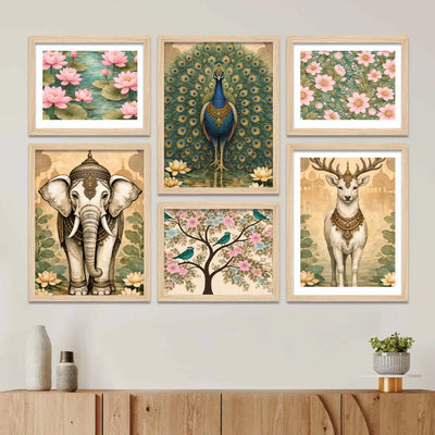 Traditional Nature Wall Art Frame Set of 6
