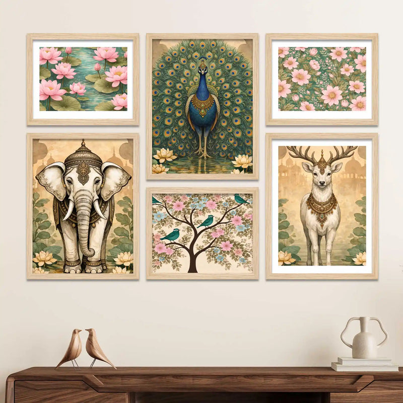 Traditional Nature Wall Art Frame Set of 6