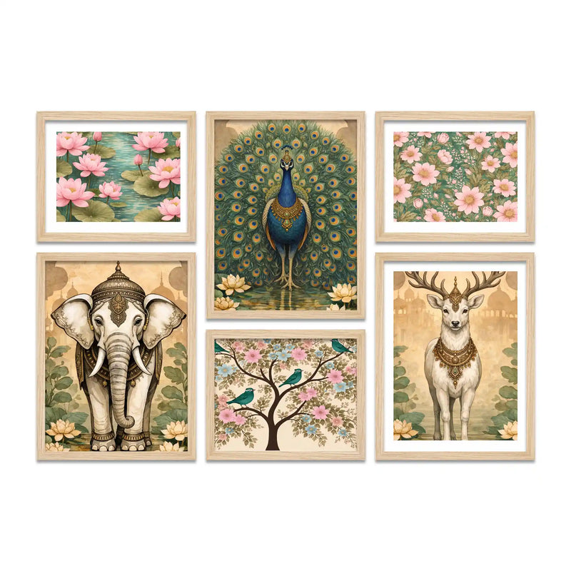 Traditional Nature Wall Art Frame Set of 6