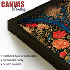 Traditional Peacock Floral Garden Canvas Wall Art Painting