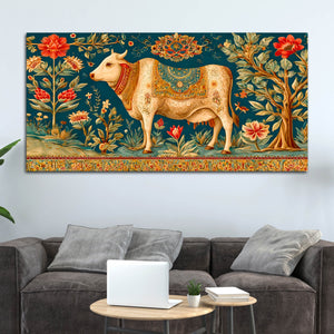 Traditional Pichwai Cow Canvas Painting | Traditional Indian Wall Art