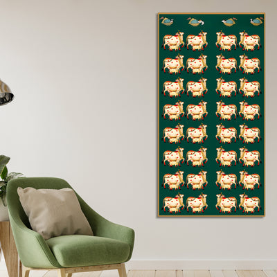 Traditional Pichwai Cow Canvas Wall Art | Ethnic Indian Décor Painting