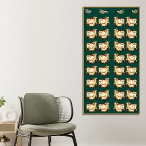 Traditional Pichwai Cow Canvas Wall Art | Ethnic Indian Décor Painting