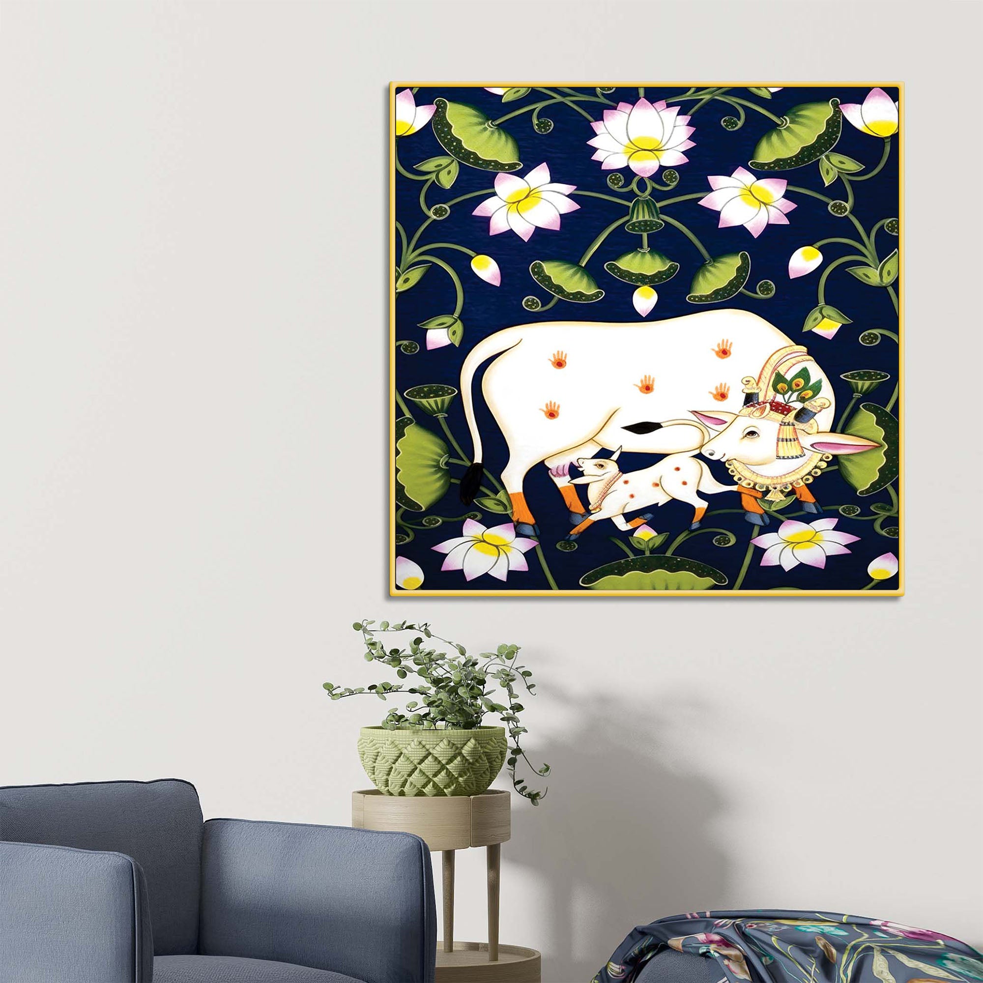 Traditional Pichwai Cow Painting | Ethnic Indian Wall Decor