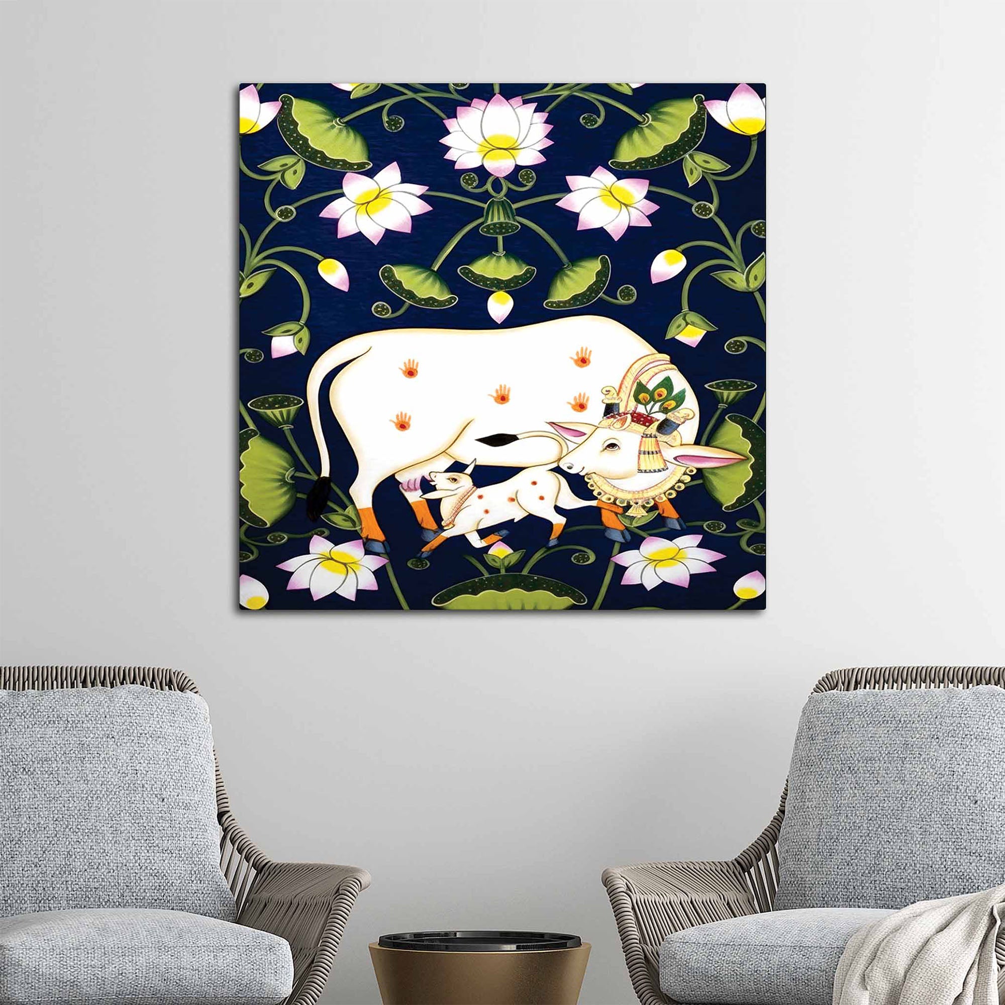 Traditional Pichwai Cow Painting | Ethnic Indian Wall Decor