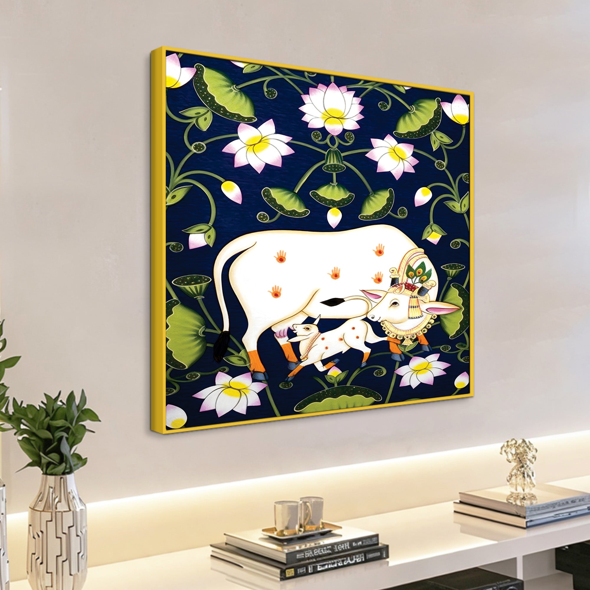 Traditional Pichwai Cow Painting | Ethnic Indian Wall Decor