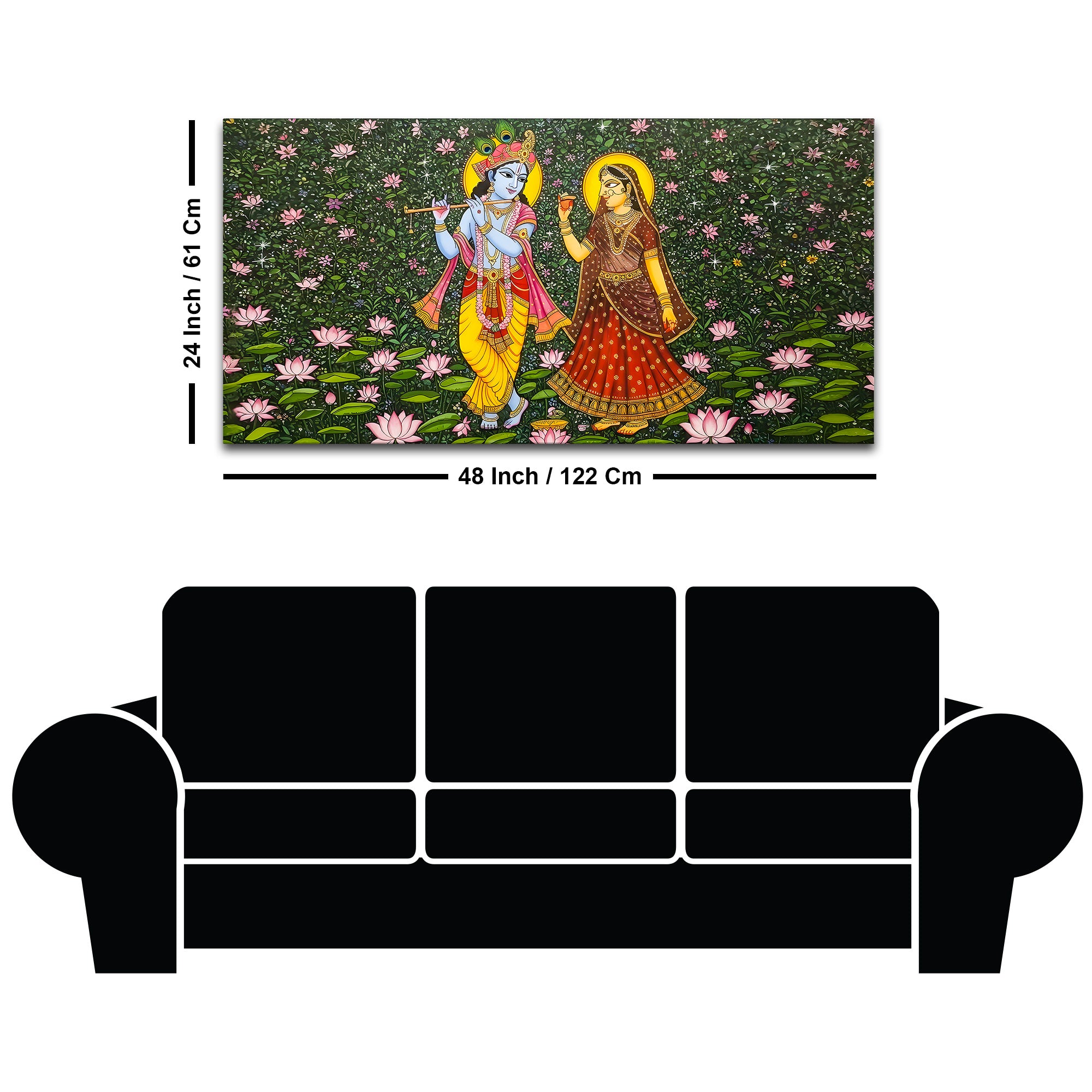 Traditional Pichwai Radha Krishna Canvas Painting | Divine Indian Wall Decor