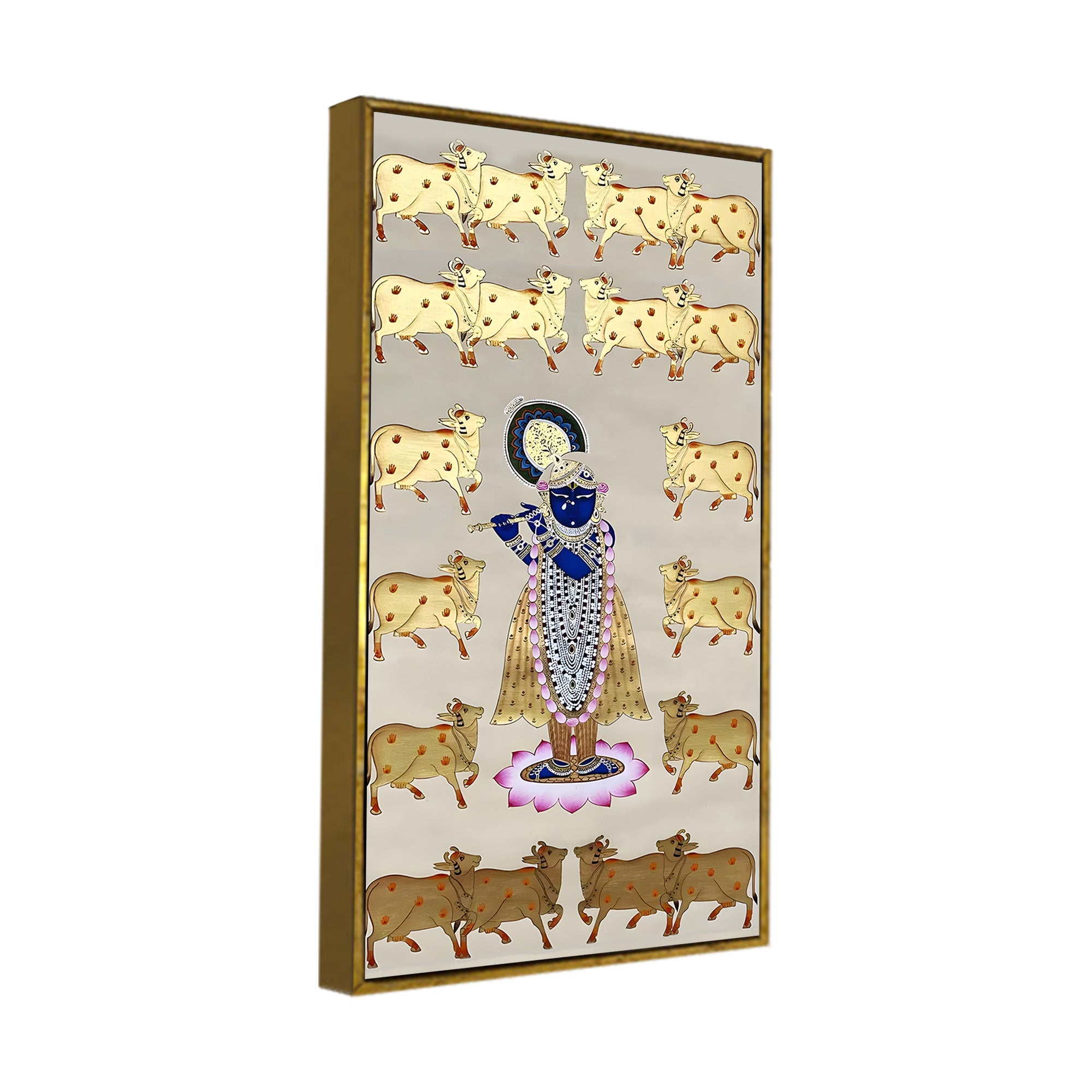 Traditional Pichwai Shrinath Ji Canvas Painting | Spiritual Wall Art