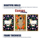 Traditional Pichwai Shrinath Ji Canvas Wall Painting Set of Three