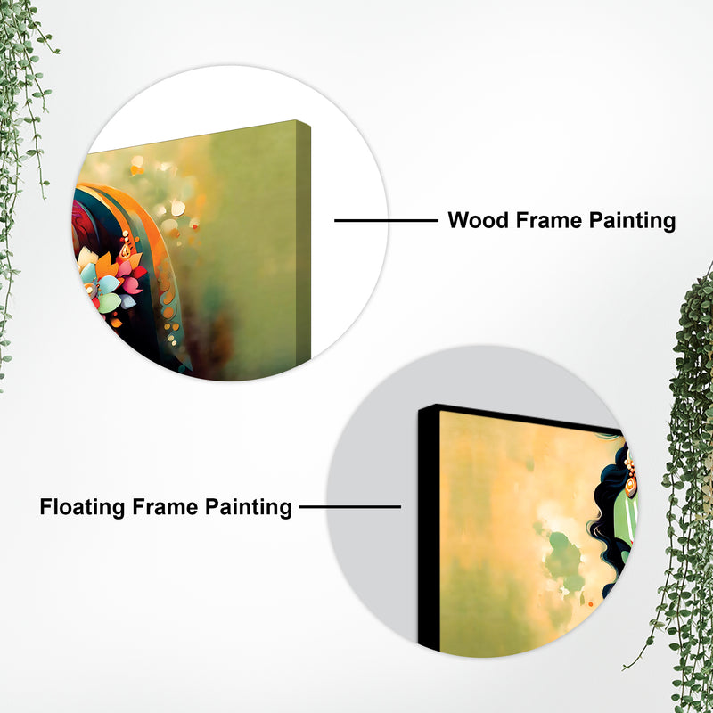 Traditional Radha Krishna Canvas Wall Painting for Spiritual Home Décor